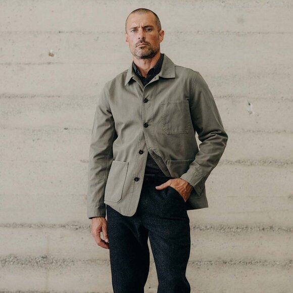 TAYLOR STITCH Ojai Jacket NWOT Chore Coat Army Green Olive Utility size 44 XL - Picture 4 of 15